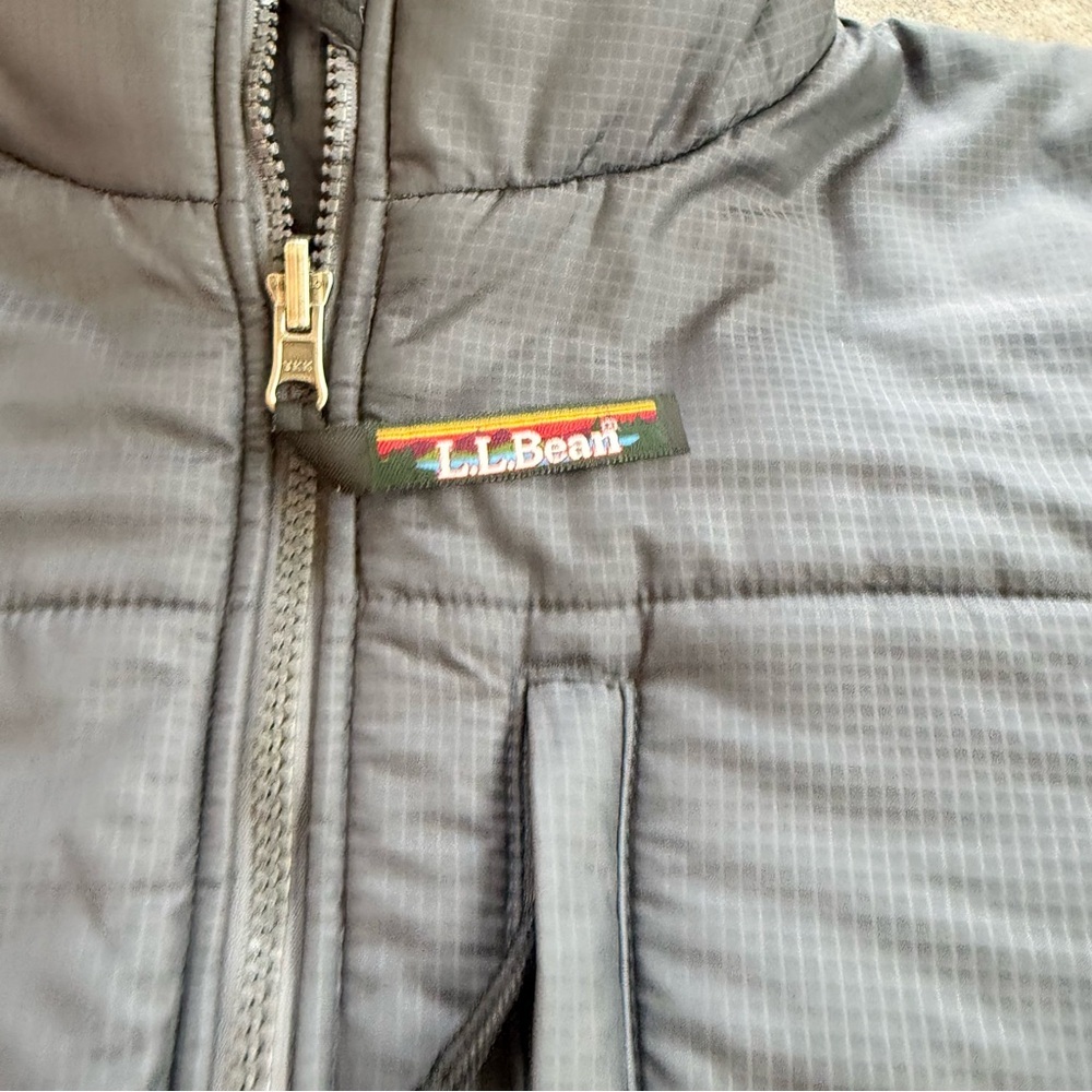L.L. BEAN Factory Store Full Zip Hooded Parka Puffer Jacket 2000s Gray Size Med - Picture 3 of 10